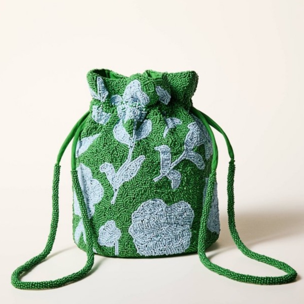 Kate Spade x Target Beaded Classic Rose Drawstring Bucket Bag - Picture 2 of 8